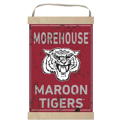 Morehouse Maroon Tigers Faux Rust Banner Sign