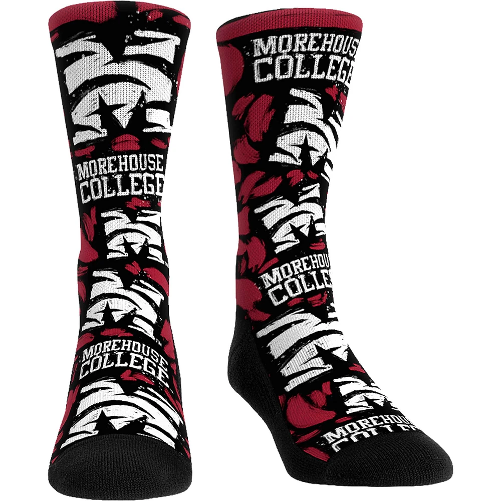 Unisex Rock Em Socks Morehouse Maroon Tigers Allover Logo & Paint Crew