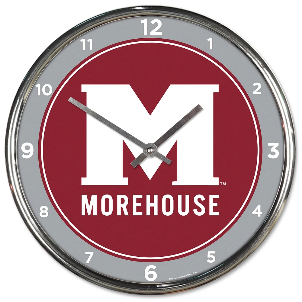 WinCraft Morehouse Maroon Tigers Team Chrome Wall Clock