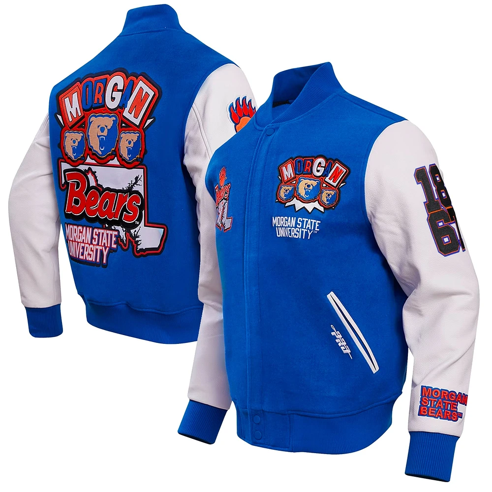 Veste universitaire à bouton-pression Pro Standard Royal Morgan State Bears Homecoming pour hommes