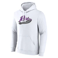 Men's Fanatics  White Mount Union Purple Raiders Primary Logo Pullover Hoodie