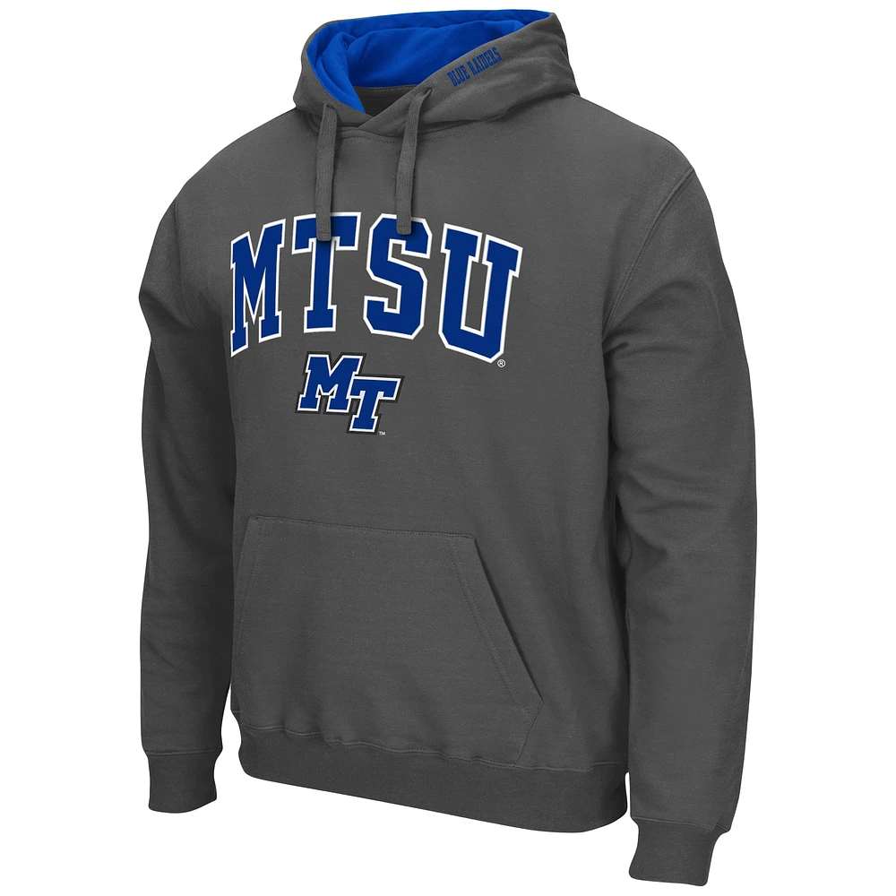 Sweat à capuche Colosseum Charcoal MTSU Blue Raiders Arch and Logo pour homme