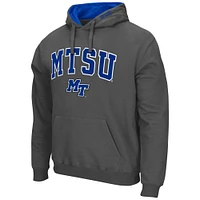 Men's Colosseum Charcoal MTSU Blue Raiders Arch and Logo Pullover Hoodie