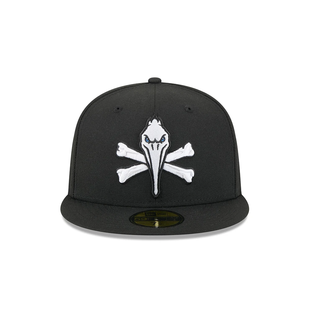 Casquette ajustée 59FIFTY pour homme New Era Black Myrtle Beach Pelicans Theme Nights