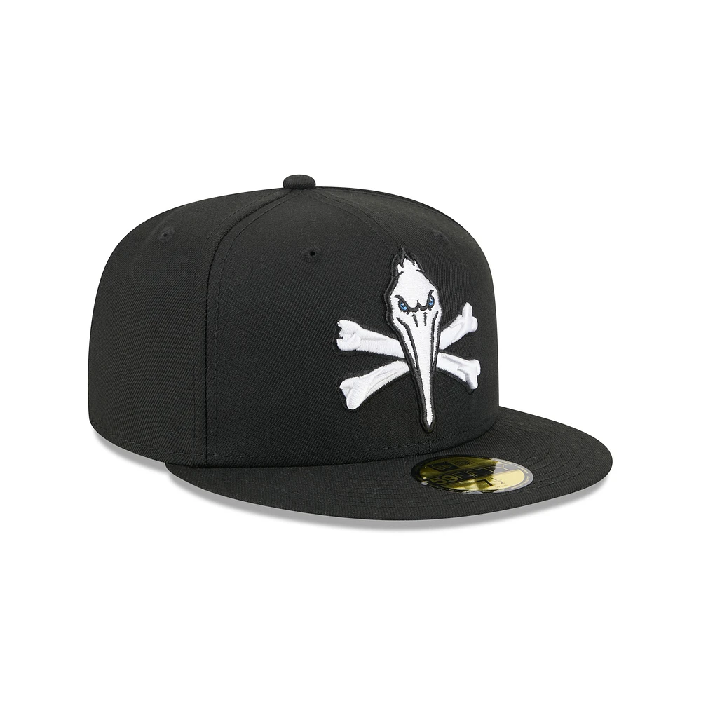 Casquette ajustée 59FIFTY pour homme New Era Black Myrtle Beach Pelicans Theme Nights