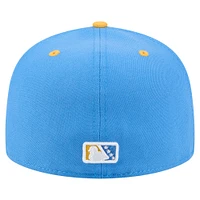 Men's New Era  Blue/Yellow Myrtle Beach Pelicans Authentic Collection 59FIFTY Fitted Hat