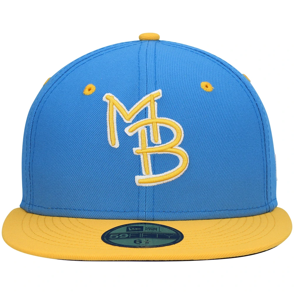 Men's New Era Light Blue Myrtle Beach Pelicans Authentic Collection Team Alternate 59FIFTY Fitted Hat