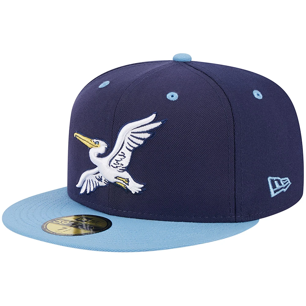 Men's New Era Navy Myrtle Beach Pelicans Theme Nights City  59FIFTY Fitted Hat