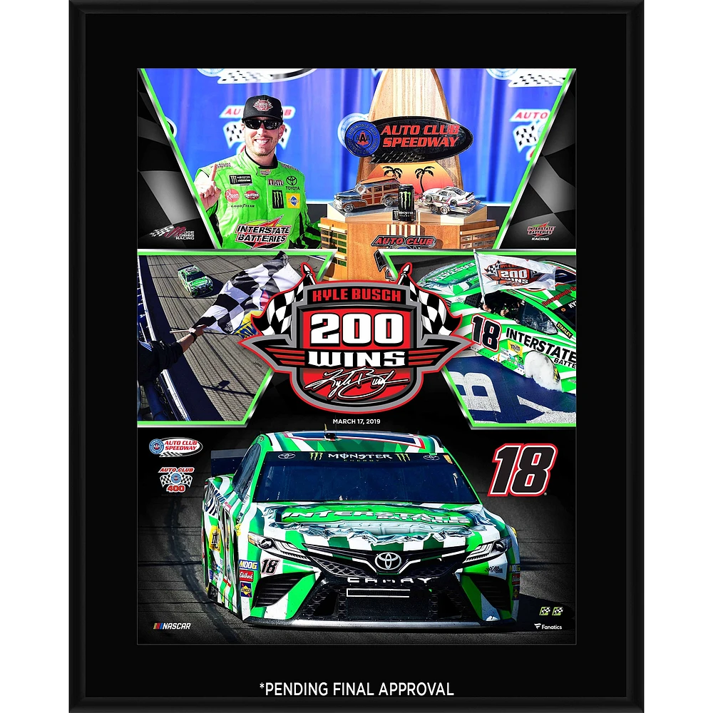 Plaque sublimée Kyle Busch 10,5" x 13" 200 Career Wins