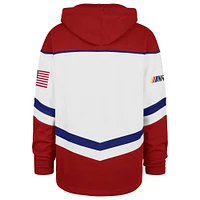 Men's '47 White 2025 Daytona 500 Lacer Pullover Hoodie