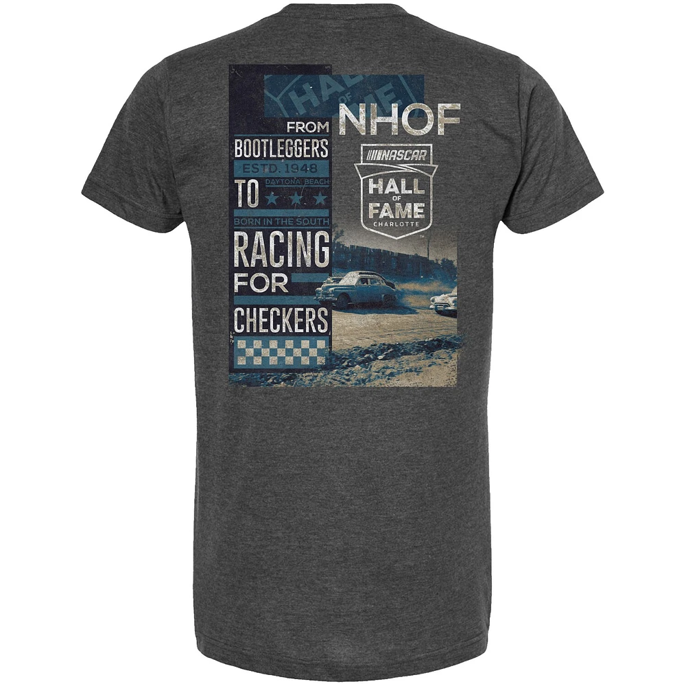 T-shirt pour homme Checkered Flag Charcoal 2023 NASCAR Hall of Fame Racing For Retro