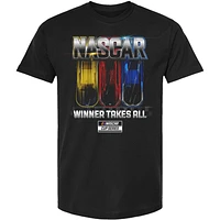 T-shirt noir à damier pour homme avec calendrier de la NASCAR Cup Series 2025