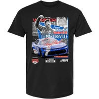 Men's Checkered Flag Sports Black Denny Hamlin 2025 Cookout 400 Race Winner T-Shirt