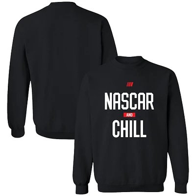 Men's Checkered Flag Sports  Black NASCAR and Chill Pullover Sweatshirt