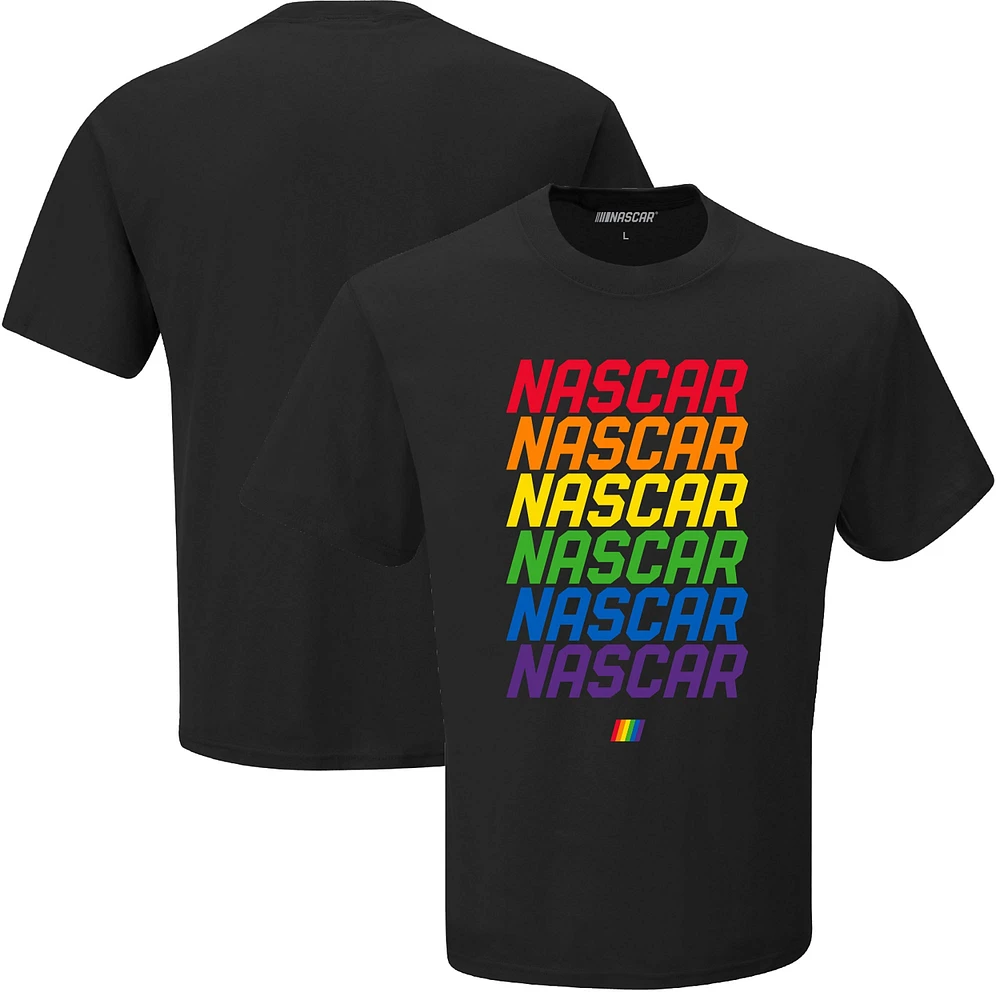 T-shirt de sport à drapeau damier noir NASCAR Logo Pride pour homme