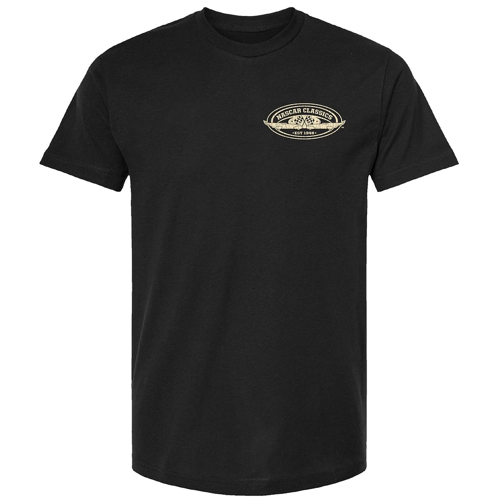 T-shirt noir à damier pour homme, NASCAR Moonshine Runners