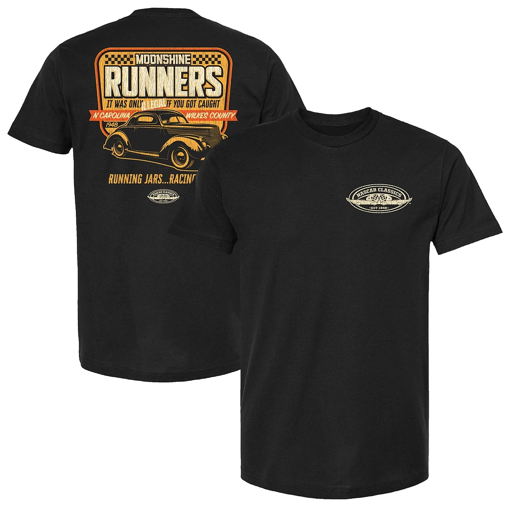 T-shirt noir à damier pour homme, NASCAR Moonshine Runners
