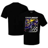 T-shirt de sport à damier pour homme, noir, NASCAR, Sunoco Car