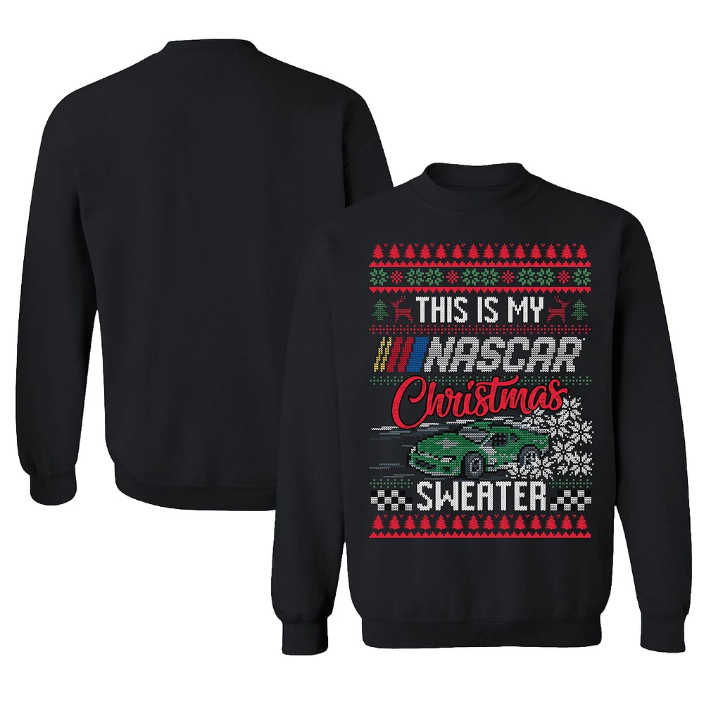 Men's Checkered Flag Sports Black NASCAR Ugly Holiday Sweater