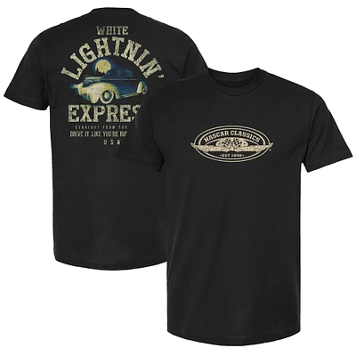 Men's Checkered Flag Sports Black NASCAR White Lightnin' Express T-Shirt