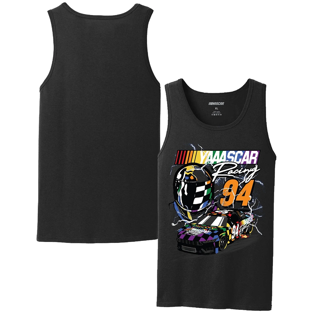 Débardeur noir NASCAR YAAASCAR Pride Sports à damier pour hommes