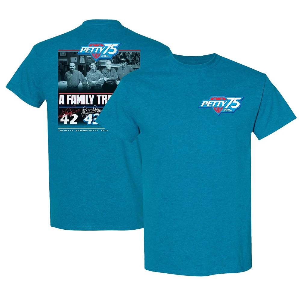 Men's Checkered Flag Sports  Blue NASCAR 75 Years of Racing Petty Family Tradition T-Shirt