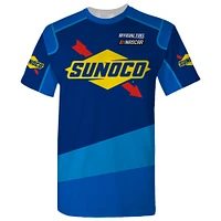 T-shirt bleu à damier pour homme, NASCAR Sunoco Legend Uniform