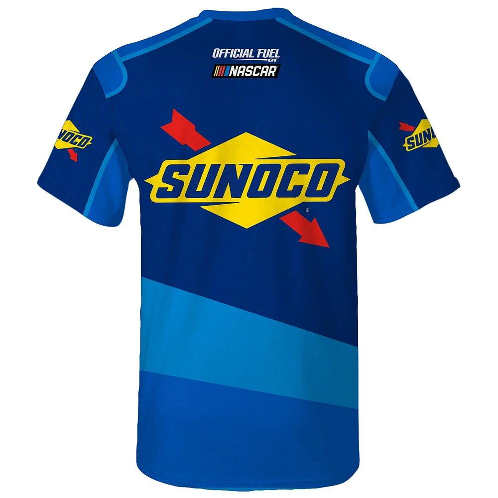 T-shirt bleu à damier pour homme, NASCAR Sunoco Legend Uniform