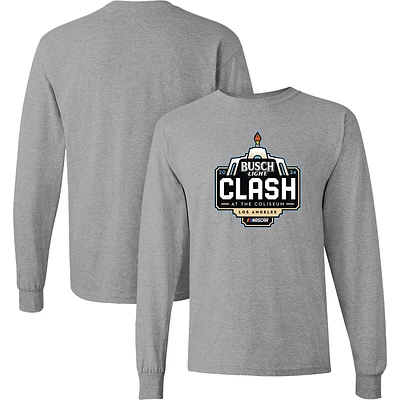 Men's Checkered Flag Sports  Gray 2024 Clash at the Coliseum Long Sleeve T-Shirt