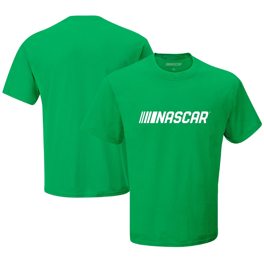 T-shirt vert NASCAR pour hommes, drapeau à damier, fête de la Saint-Patrick