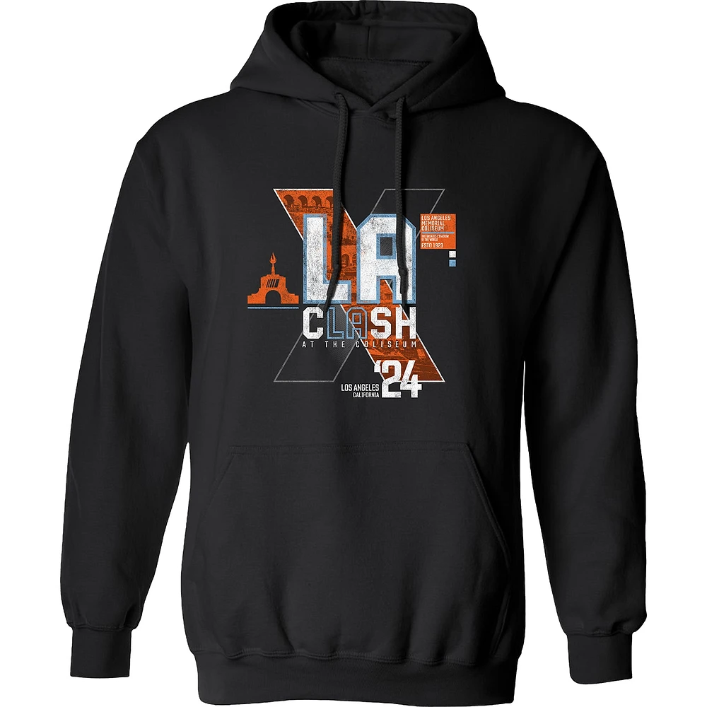 Men's Checkered Flag Sports  Heather Charcoal 2024 Clash at the Coliseum Graphic Pullover Hoodie