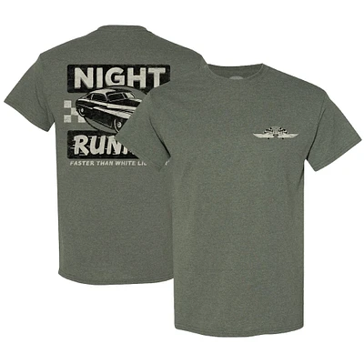 T-shirt à damier pour hommes Sports Heather Green NASCAR Night Runnin'