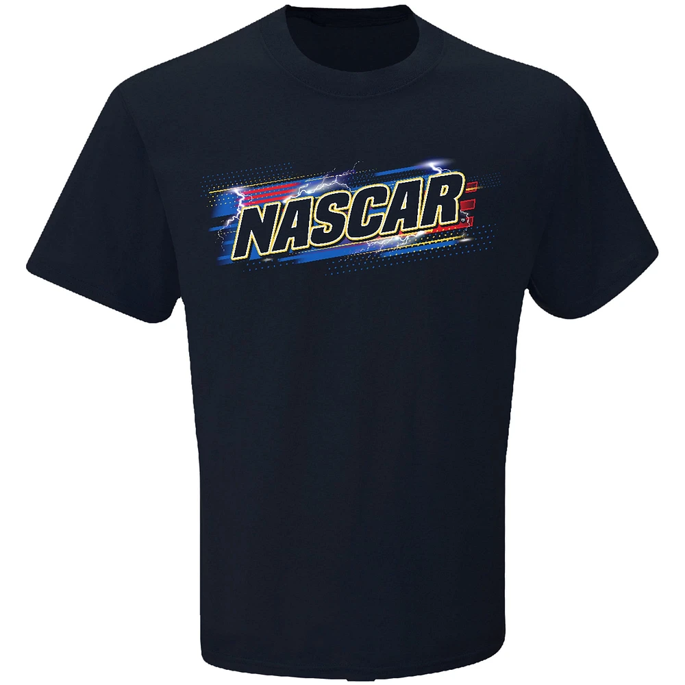 Men's Checkered Flag Sports Navy NASCAR  Lightning T-Shirt