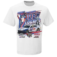Men's Checkered Flag Sports White Joey Logano 2025 Wurth 400 Race Winner T-Shirt