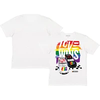 T-shirt à damier pour hommes Sports White NASCAR Love Wins Pride