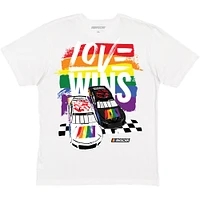 T-shirt à damier pour hommes Sports White NASCAR Love Wins Pride