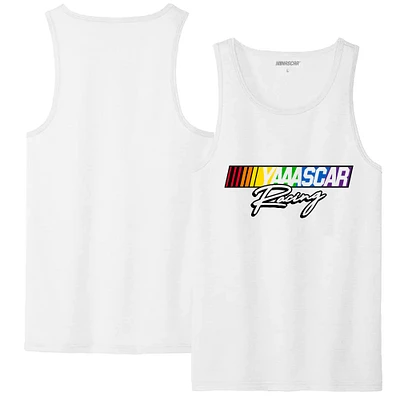 Men's Checkered Flag Sports White NASCAR Racing Tank Top