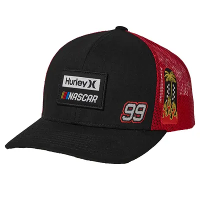 NASCAR Hurley Trucker Snapback Hat - Black/Red