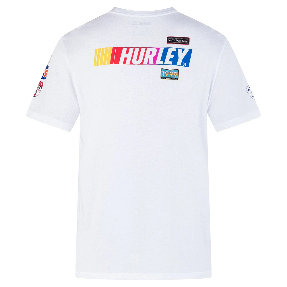 Men's Hurley x Everday White NASCAR Everyday Faster Patch T-Shirt