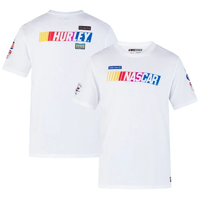 T-shirt à écusson NASCAR Everyday Faster Hurley x Everday pour homme, blanc