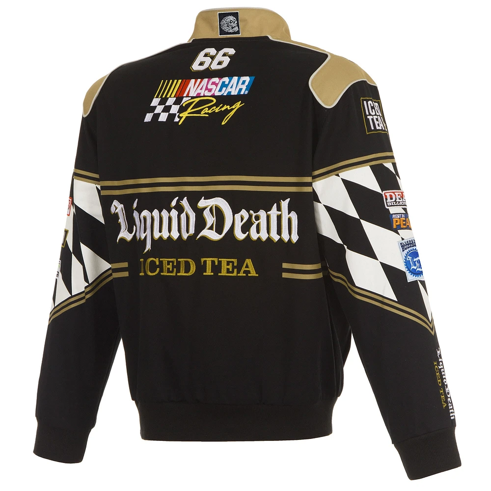 Men's JH Design Black NASCAR Liquid Death Full-Snap Twill Uniform Jacket