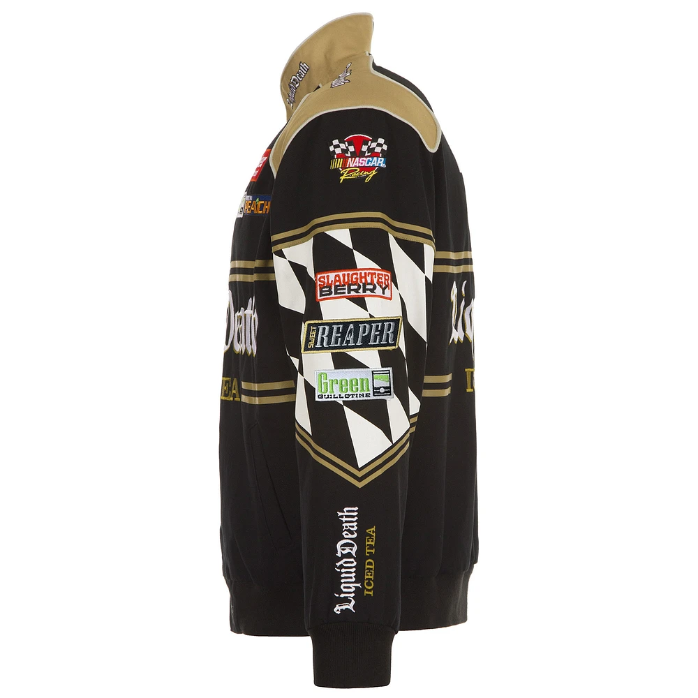Men's JH Design Black NASCAR Liquid Death Full-Snap Twill Uniform Jacket