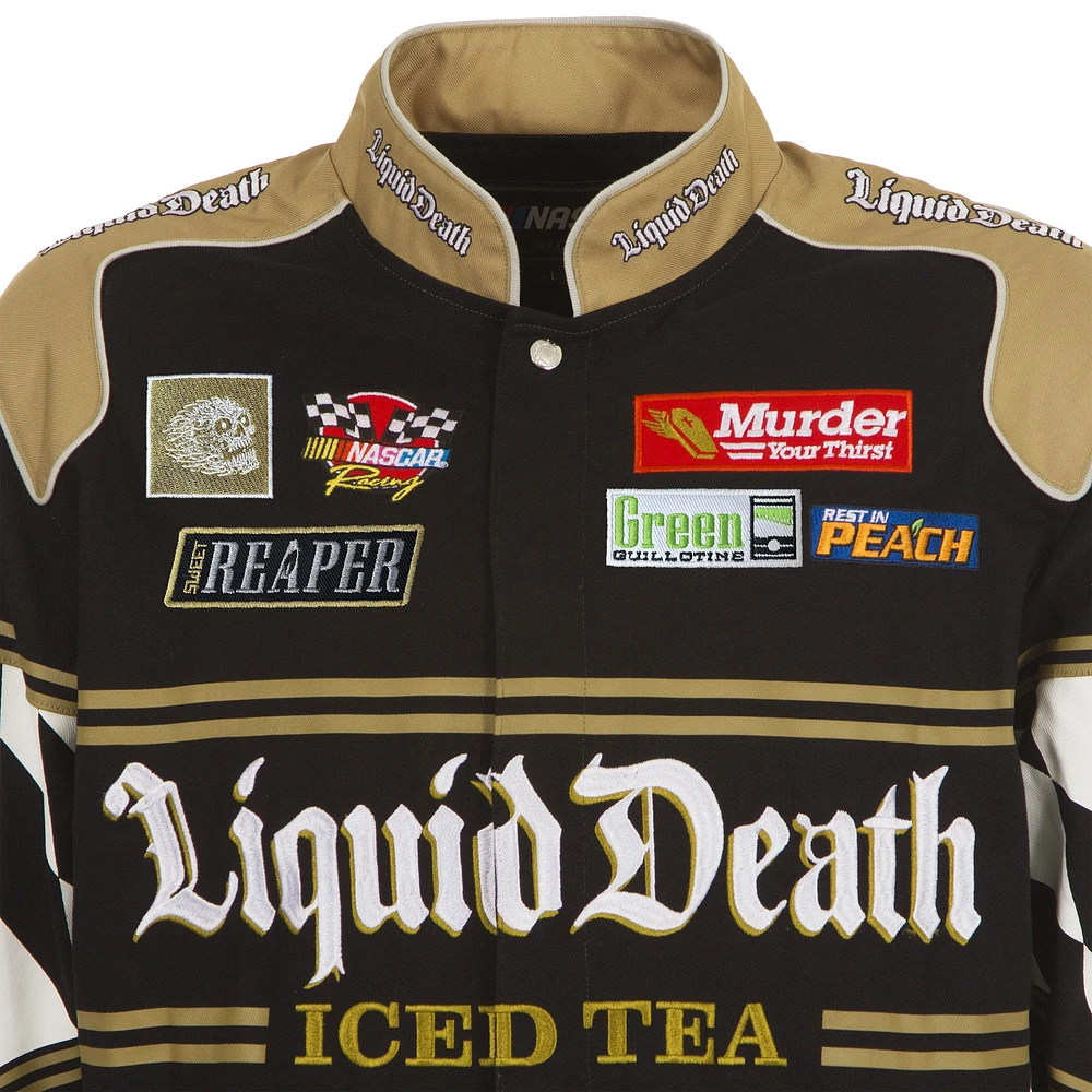 Men's JH Design Black NASCAR Liquid Death Full-Snap Twill Uniform Jacket