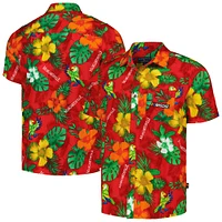 Men's Margaritaville Red NASCAR Island Life Floral Party Full-Button Shirt