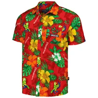 Men's Margaritaville Red NASCAR Island Life Floral Party Full-Button Shirt