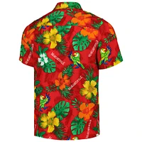 Men's Margaritaville Red NASCAR Island Life Floral Party Full-Button Shirt