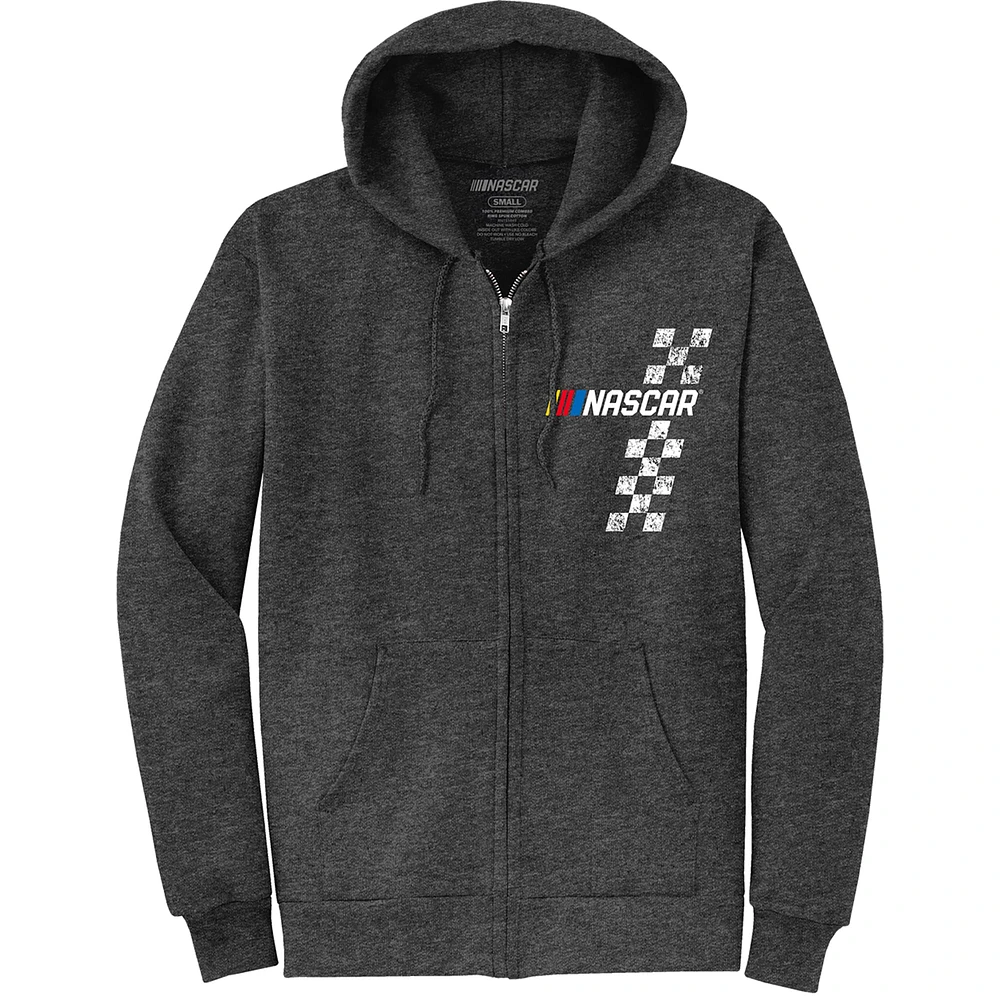 Men's NASCAR Heather Charcoal Full-Zip Hoodie