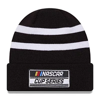 Men's New Era  Black/White NASCAR Cup Series Cuffed Knit Hat