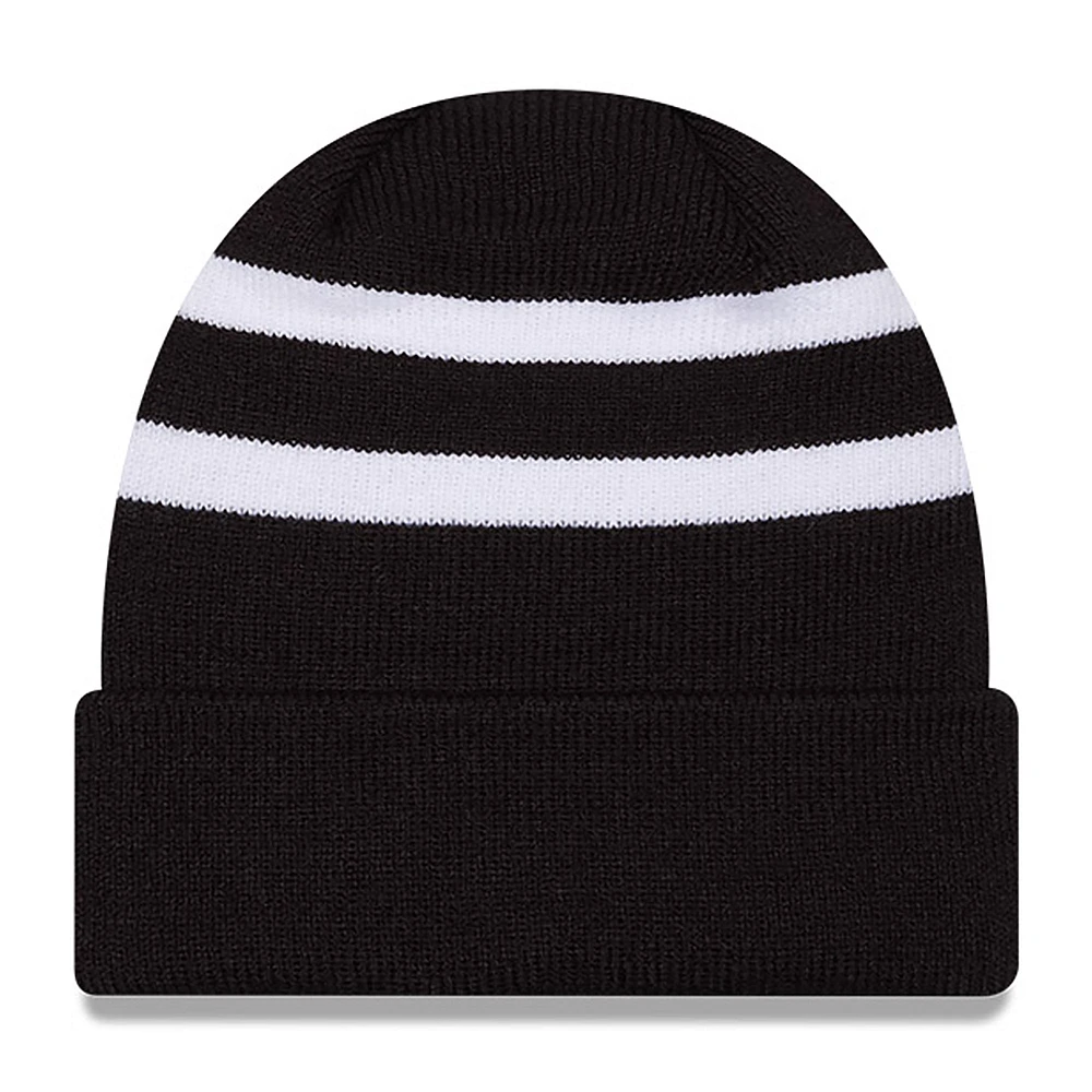 Men's New Era  Black/White NASCAR Cup Series Cuffed Knit Hat