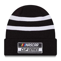 Men's New Era  Black/White NASCAR Cup Series Cuffed Knit Hat